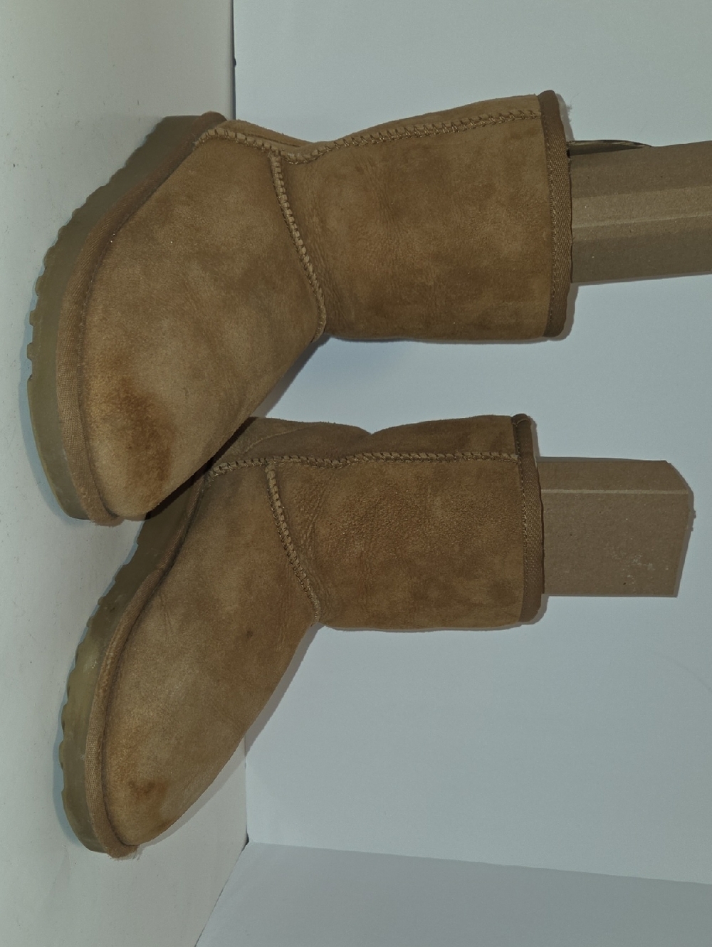 Classic Short Suede Winter Boots - Chestnut Size 7